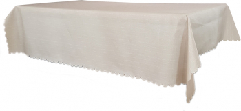 Fata de masa brodata pentru 4-6 persoane dimensiune 140 x 180 cm Alas bej 