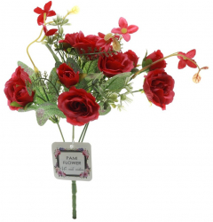Buchet 5 trandafiri artificiale PAMI F1021-3 28cm Rosu 