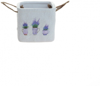 Ghiveci flori ceramic PAMI FG1021-180 10x10x9 cm Alb Alb 