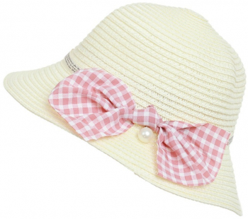 Palarie fete cu fundita karo PAMI PFT-1221-174 51-52 cm Crem 
