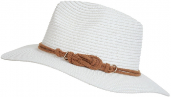 Palarie panama dama snur PAMI PD-1221-272 57 cm Alb 