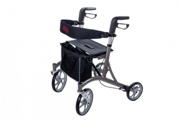 Rolator din aluminiu cu 4 roti ultrausor pliabil geanta cumparaturi negru ANTAR 