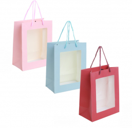 Set de 3 pungi cadou cu fereastra PAMI PC-621-40L-2 44x31x12 cm Uni 