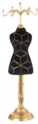 Suport bijuterii tip manechin 40 cm Negru Auriu SOHO4693 