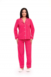 Pijama Divide cu Buline Rosu S 