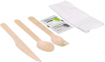 Set 100 Tacamuri Tris Lemn Furculita Cutit Lingura Servetel Sare Piper - MEGAAT1192345 
