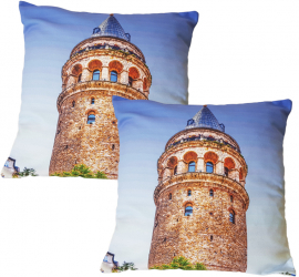 Set 2 fete de perna castel medieval 43x43 cm print pastel EHA 17