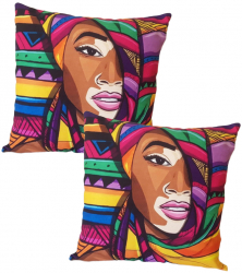 Set 2 fete de perna print desen abstract femeie color 43x43 cm EHA 13 
