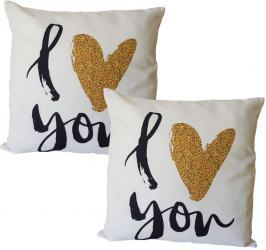 Set 2 fete de perna print I Love You material textil 43x43 cm EHA 30 