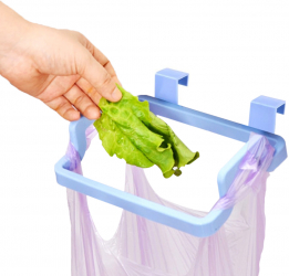 Suport de bucatarie din plastic pentru saci de gunoi sau prosoape 