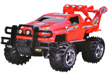Masinuta de teren tip off-road cu telecomanda rezistenta la socuri rosu 