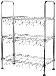 Pantofar cu trei nivele din otel carbon durabil cu finisaje cromate dimensiune 67 x 50 x 25 cm