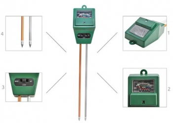 Tester pentru sol 3 in 1 umiditate lumina pH scala 3 5-8 2 sonde 