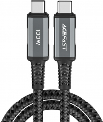Cablu universal incarcare fast charge si transfer date Type C- Type C 2m Ranforsat Gri SOHO4903 