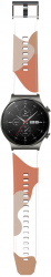 Curea din silicon compatibila cu Huawei Watch GT2 PRO Multicolor light brown SOHO4881 