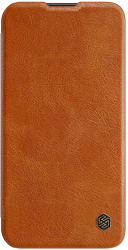 Husa flip cover cu protectie camera compatibila cu iPhone 13 Pro Max piele ecologica Brown SOHO4857 