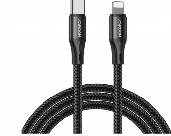 Cablu incarcare fast charge si transfer date Type-C la Lightning 20 W 2M ranforsat Negru SOHO4927 