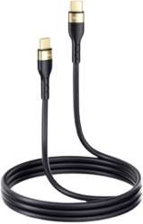 Cablu incarcare fast charge si transfer date Type-C la Type-C 100 W 2M ranforsat Negru auriu SOHO4929 