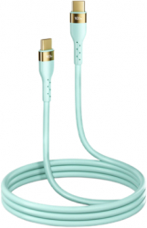 Cablu incarcare fast charge si transfer date Type-C la Type-C 100 W 2M ranforsat Verde gold SOHO4930 