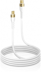 Cablu incarcare fast charge si transfer date Type-C la Type-C 100 W 3M ranforsat Alb gold SOHO4932 
