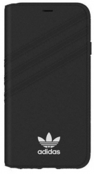 Husa Adidas Flip Cover compatibila cu iPhone X material piele intoarsa Negru SOHO4936 