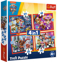 Puzzle Trefl 4 in 1 Patrula Catelusilor in oras