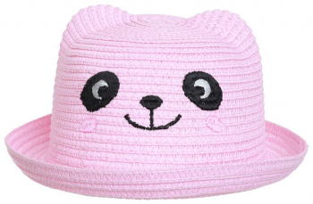 Palarie paie cu urechi panda pentru fetita PAMI PFT-1221-188 52 cm Roz 