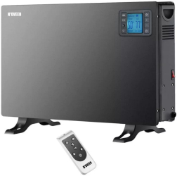 Radiator electric Noveen CH7100 LCD Smart 2000W 3 trepte de putere termostat reglabil si telecomanda Negru 