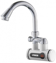 Robinet electric Noveen IWH370 incalzit apa 3600W pe perete cu dus furtun + para Alb 