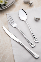 Maksi set tacamuri pentru 12 persoane 89 piese otel inoxidabil sablate