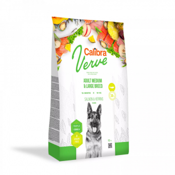 Calibra Dog Verve GF Adult M and L Salmon and Herring 12kg - 2kg