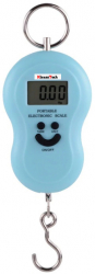 Cantar Electronic KlaussTech de mana cu carlig Ecran LCD Maxim 50 Kg Precizie 10 g Functionare 2 x AAA Albastru 