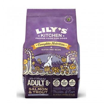 Lilys Kitchen Caine Adult 8+ cu Somon si Pastrav - 1kg 