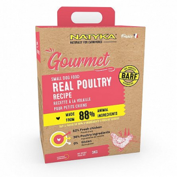 Natyka Gourmet Hrana semiumeda pentru Caini de talie mica 3kg 