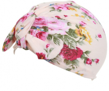 Turban bebe imprimeu floral PAMI CBB-1221-107 52-54 cm Crem 