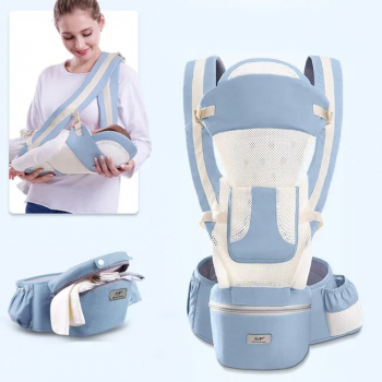 Marsupiu ergonomic 15 in 1 de la 0-25 kg - albastru deschis
