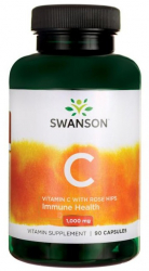 Swanson Vitamin C & Rose Hips Extract Vit.C & Macese 90 Capsule 1000 mg 