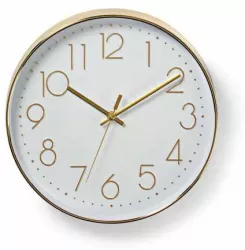 Ceas De Perete Alb Auriu 30 Cm Nedis 