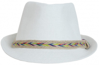 Palarie fedora barbat paie casual. PAMI PB-1221-214 58 cm Alb 