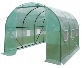 Sera de gradina tip tunel 6 ferestre cadru metalic folie PE + PP 2x3.5x2 m Chomik