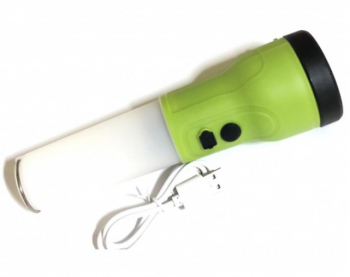 Lanterna LED KlaussTech 200 lm 3 W Acumulator 3.7 V 2000 mAH IP44 Reincarcabila USB ABS Alb/Verde 