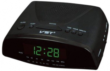 Radio cu ceas FM/AM Afisaj LED Verde 0.5 W ABS 8 ohm AC 220V - 50Hz Ecran 0 6 Negru