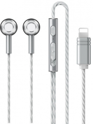 Casti pentru iPhone microfon incorporat conector Lightning Metalice Silver HUR-BBL5102 