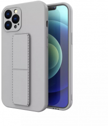 Husa pentru iPhone 13 Pro protectie cu stand metalic magnetic silicon Gri HUR-BBL5162 