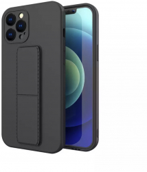 Husa pentru iPhone 13 Pro protectie cu stand metalic magnetic silicon Negru HUR-BBL5161 