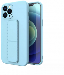 Husa pentru iPhone 13 Pro protectie cu stand metalic magnetic silicon Bleu HUR-BBL5165 