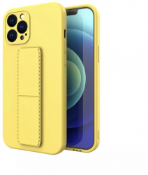 Husa pentru iPhone 13 Pro protectie cu stand metalic magnetic silicon Galben HUR-BBL5168 