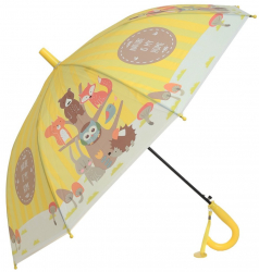 Umbrela pentru copii automata cu tag PAMI U-621-345 50 cm cu 8 spite Galben 