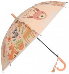 Umbrela pentru copii automata cu tag PAMI U-621-345 50 cm cu 8 spite Maro 