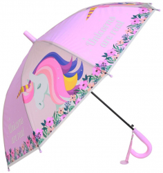 Umbrela pentru copii automata cu tag PAMI U-621-345 50 cm cu 8 spite Mov 